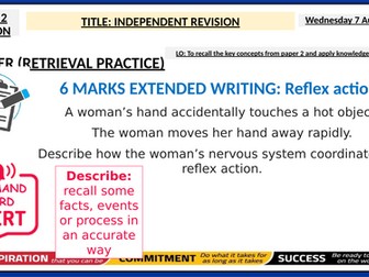 Biology (paper 2) 6 mark exam questions with mark schemes GCSE AQA