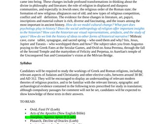 Religion in the Greek and Roman World 31 BC-AD12