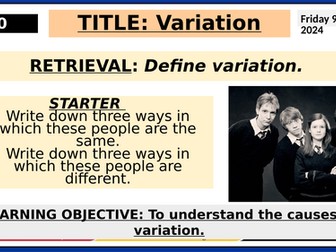 Variation and Human Reproduction (Year 7 ) KS3 Activate