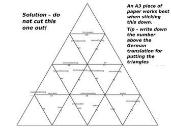 German numbers 0-100 tarsia puzzle