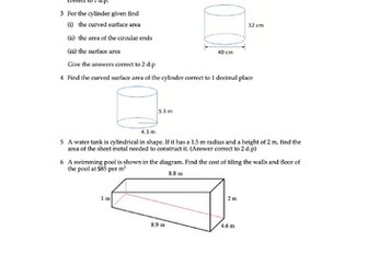 VOLUME AND SURFACE AREA