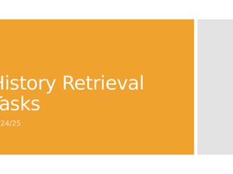 History Retrieval Tasks (Year 4 and below)