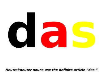 Der, Die, Das display and colouring