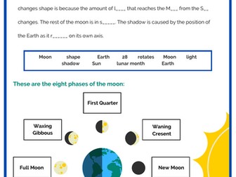 Space: Moon and Earth Worksheet