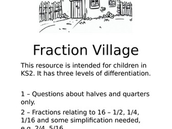 Fractions village - differentiated