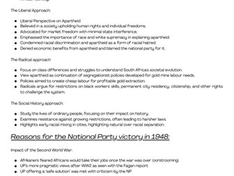 Edexcel A-Level History South Africa, 1948–94: from apartheid state to ‘rainbow nation‘ notes