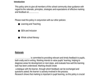 Assessment and Marking Policy