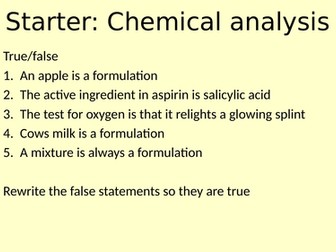 GCSE Chemical analysis assessment Powerpoint