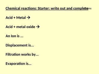 GCSE Making salts assessment Powerpoint