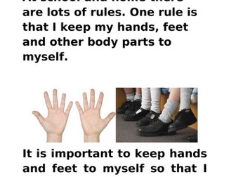 Keeping hands and feet to myself social story