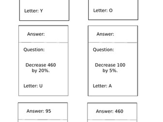 Percentage Decrease Loop Cards