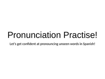 Spanish basic pronunciation practice