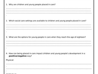 Heath and Social Care **Component 2 Learning Aim B** BTEC Level 1/2