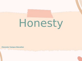 Character Education - Honesty Prompt, Comprehension and Reflection