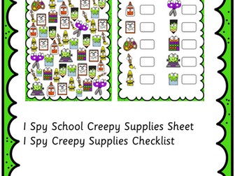 I Spy School Creepy Supplies Halloween (1-10) EYFS