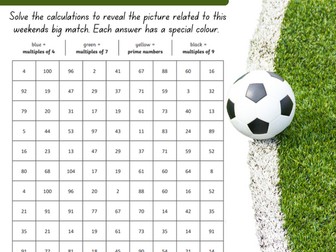 Multiples and Prime Numbers - Football Theme