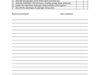 Feedback task on polysaccharides