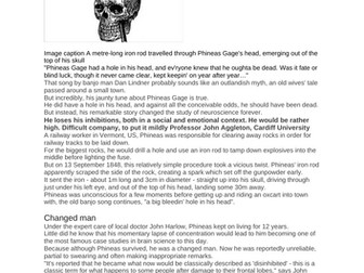 Brain Structure and Phineas Gage PowerPoint and worksheet