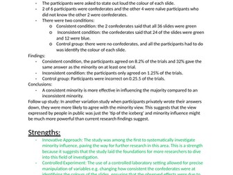 AQA ALEVL PSYCHOLOGY - Social Influence: Moscovici (1969) Consistency Experiment