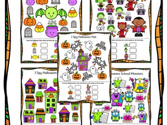 Halloween Maths EYFS 'I Spy 1-5' Sheets