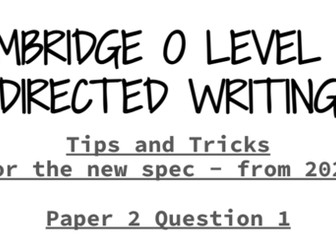 Cambridge Int English GCSE (1123) Paper 2 Q1 (Directed Writing)