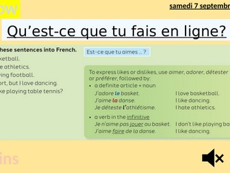 Pearson Edexcel GCSE French textbook lesson 2