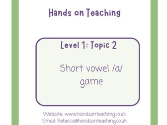 Hands on Teaching Short Vowel A Game