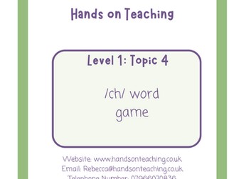 Hands on Teaching /ch/ Words Game