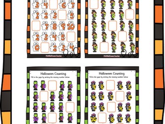 Halloween Counting Fill in the Gaps 1-10 EYFS Maths