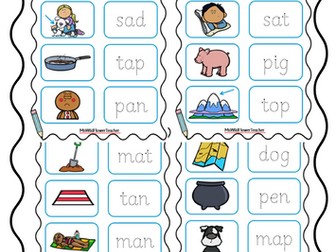 CVC Sound Blending 1 Matching & Tracing Activity Booklet (Phonics EYFS/Year 1)