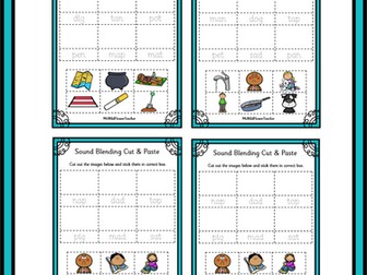 CVC Sound Blending 1 Cut, Paste & Trace Activity Booklet (Phonics EYFS/Year 1)