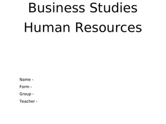 Human resources/recruitment business studies booklet