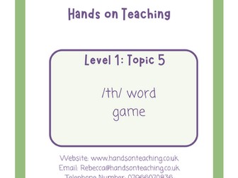 Hands on Teaching /th/ Words Game