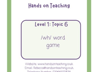 Hands on Teaching /wh/ Words Game