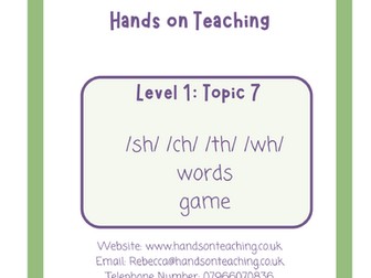 Hands on Teaching /sh/ /ch/ /th/ /wh/ Words Game