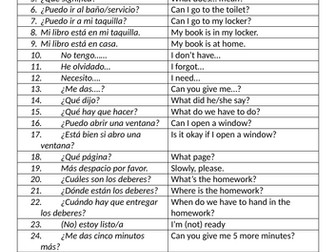 Vocabulario en Clase