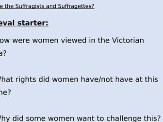 Suffragists vs Suffragettes Lesson