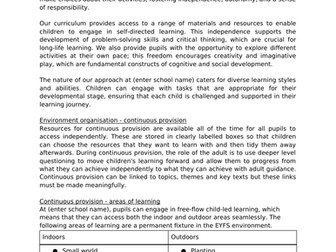 Continuous Provision Policy