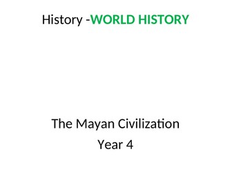 Year 4 Mayans Unit of Work - editable