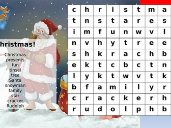 KS2 Fun Christmas Wordsearch - as Powerpoint and PDF