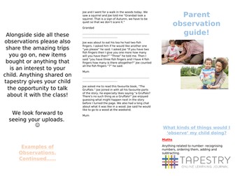 Parent guide to upload observations on Tapestry