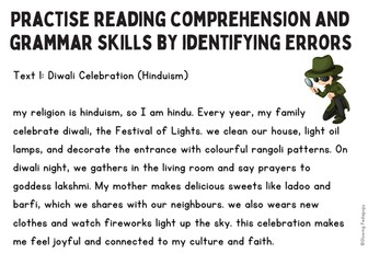 Nouns and the Present Simple Error Correction: Religions and Festival Descriptions