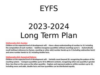 EYFS Long term & Medium term maths plan