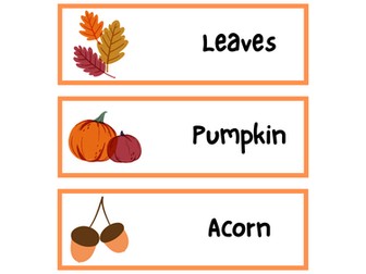 Autumn Display Vocabulary