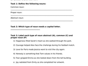 Nouns Grammar worksheets 4 days