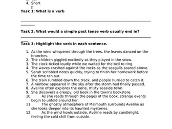 Verbs Grammar Worksheets 4 days