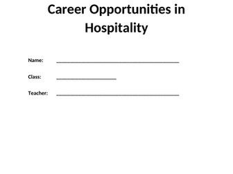 CCEA Hospitality Unit 1 Career Opportunities