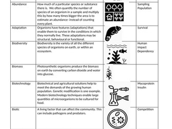 Biology Paper 2 Keywords