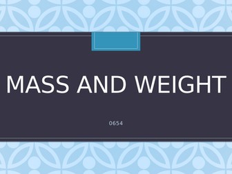 Mass and Weight