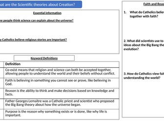 Y7: NEW KS3 CATHOLIC RED: Creation and Covenant - Catholic Responses to Scientific Theories Lesson